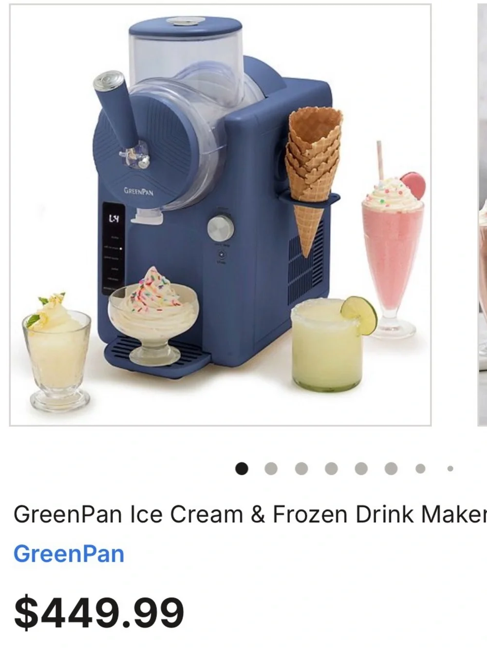 GreenPan Frost Ice Cream & Frozen Drink Maker — Blue-Gray